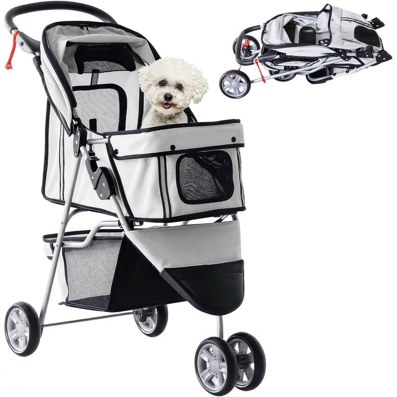 PawHut Cochecito Plegable para Mascotas