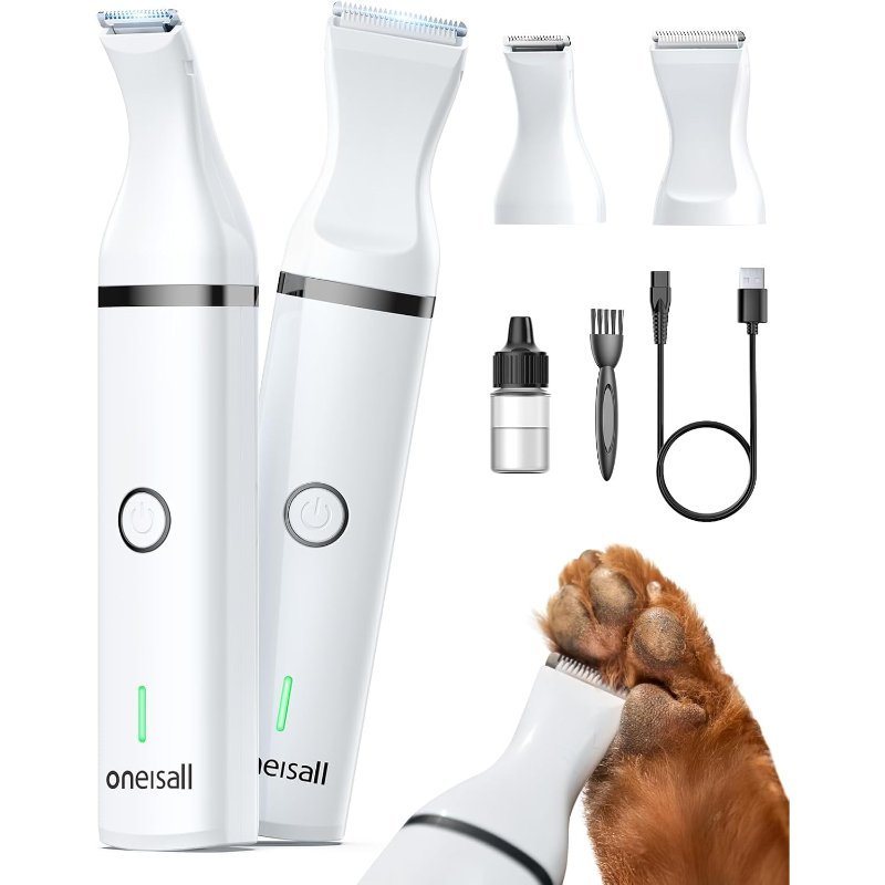 Oneisall Cortapelos para Perros de Bajo Nivel de Ruido, para Patas, Ojos, Orejas y Cara