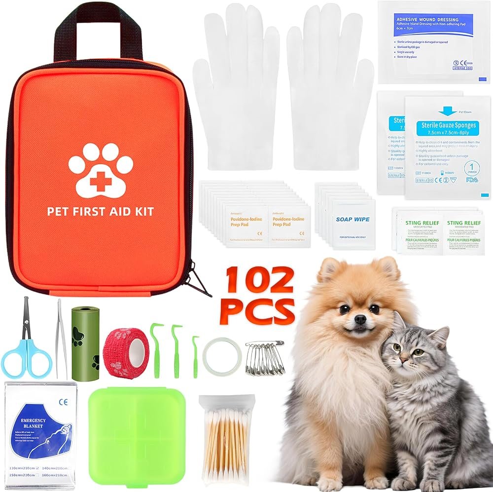 Botiquin de Primeros Auxilios para Perros y Gatos 102 Piezas