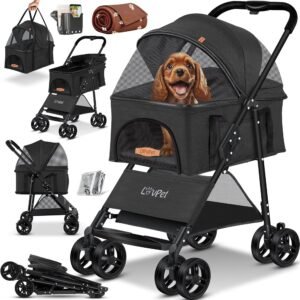 Lovpet cochecito para perros 2 en 1 plegable