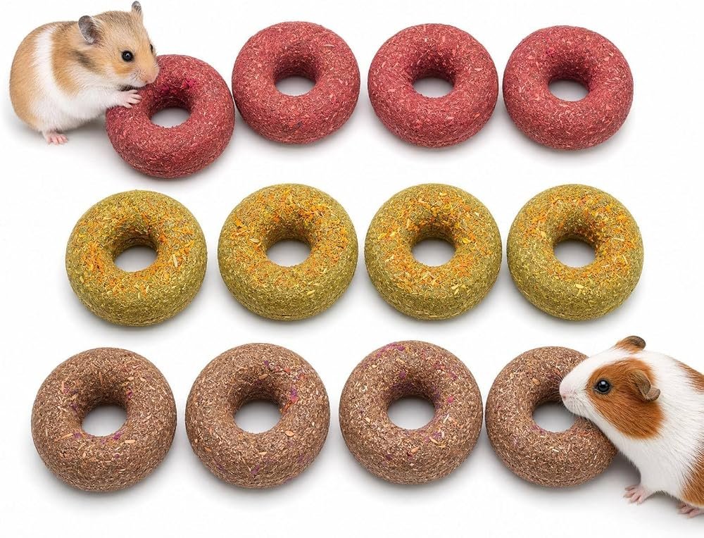Donuts Florales de Heno para Roer (pack de 12)