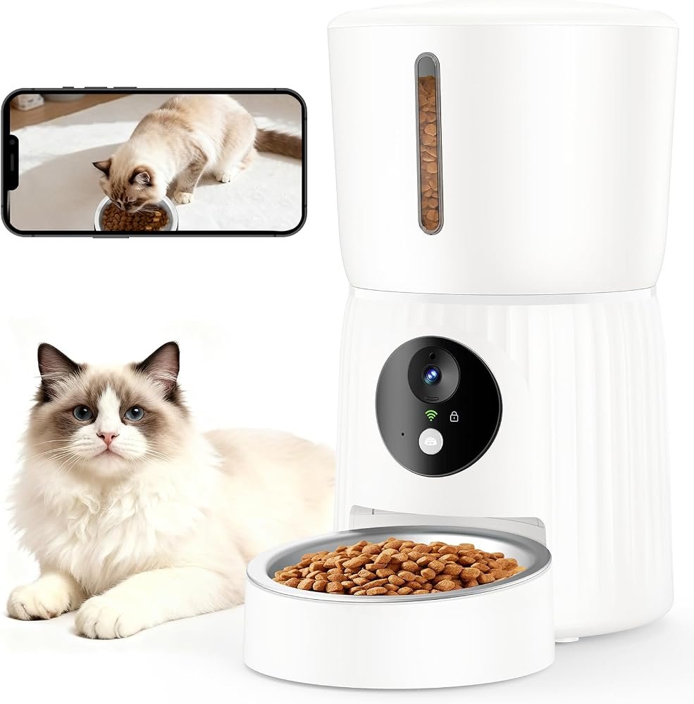 Faroro Comedero Gato Automatico WiFi con Camara 1080P