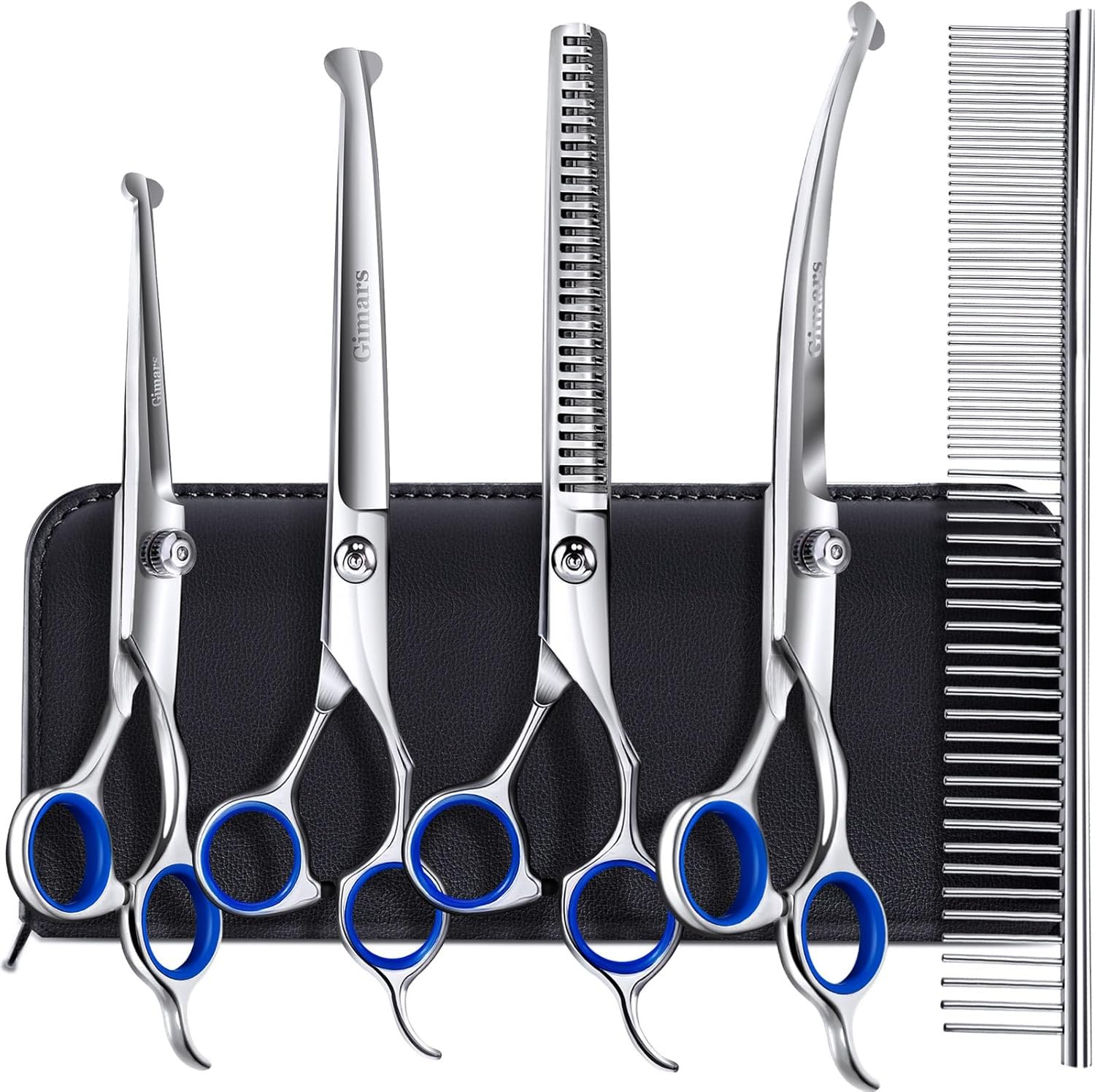 6. Gimars 4CR Tijeras de Peluqueria Canina 6 en 1