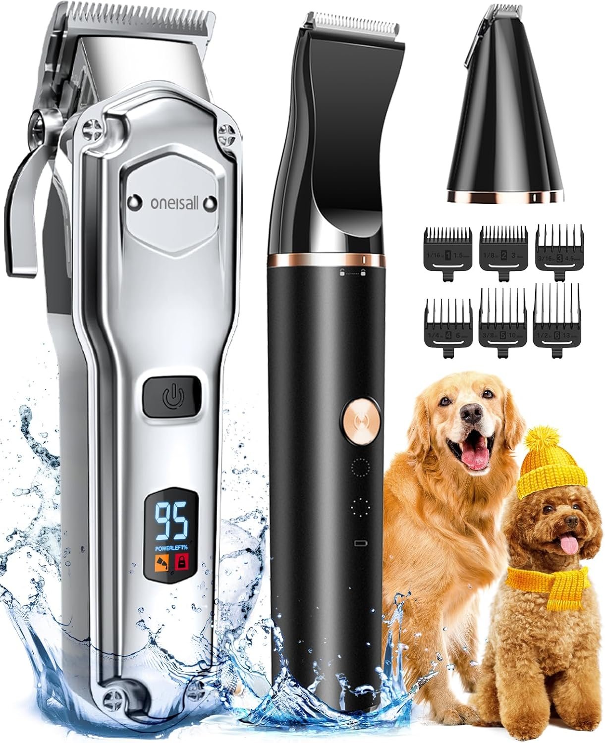 4. oneisall Premium Maquina Cortar Pelo Perros 3 en 1
