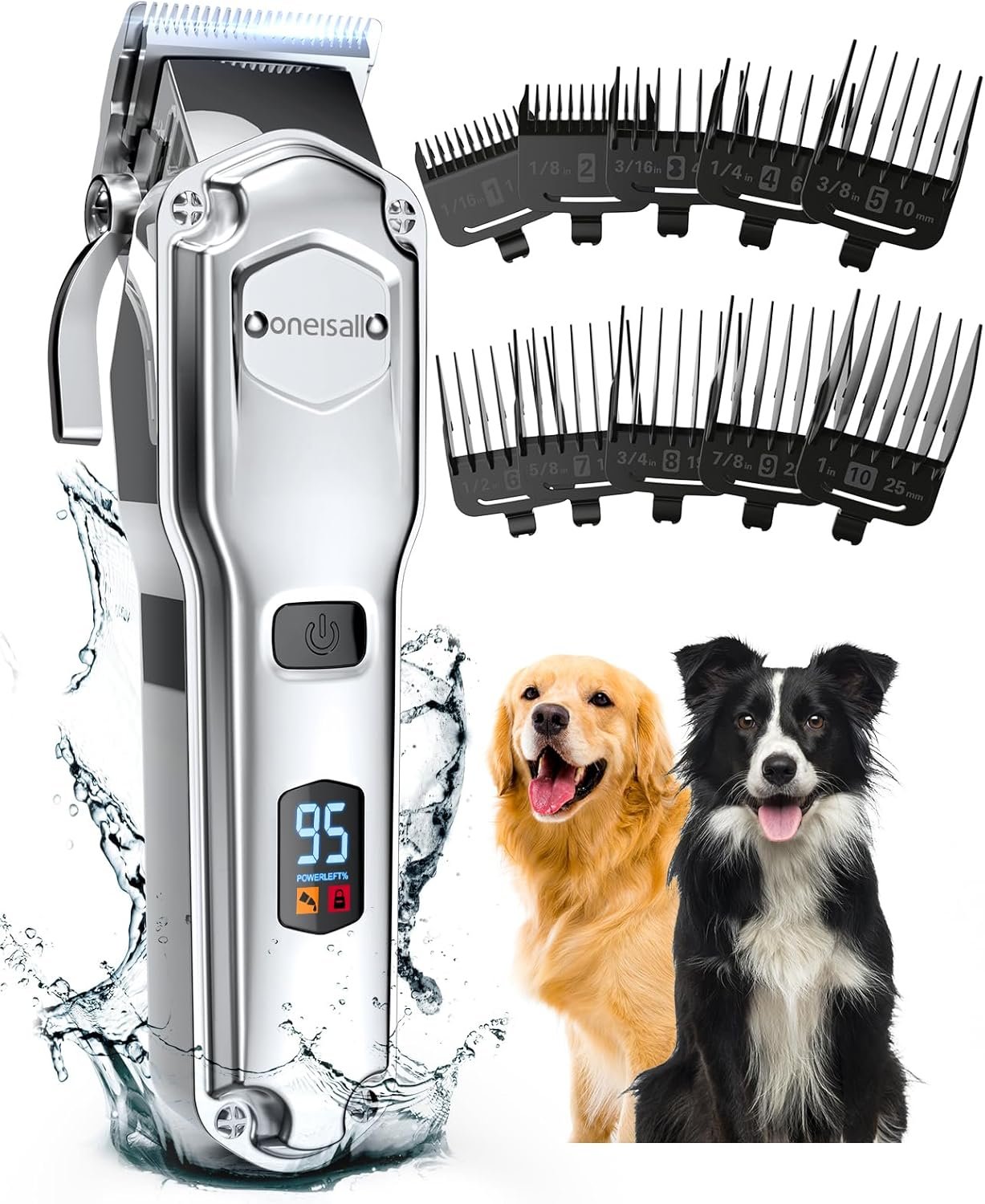 1. oneisall Premium Maquina Cortar Pelo Perros IPX7