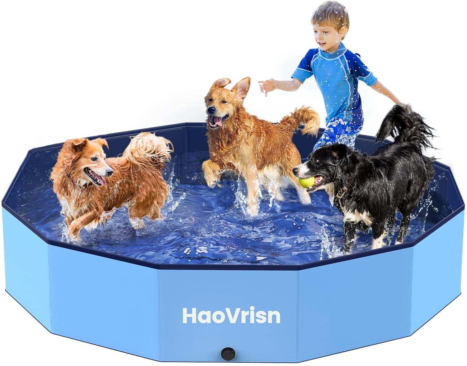 HaoVrisn Piscina para Perros Grandes 120x30cm