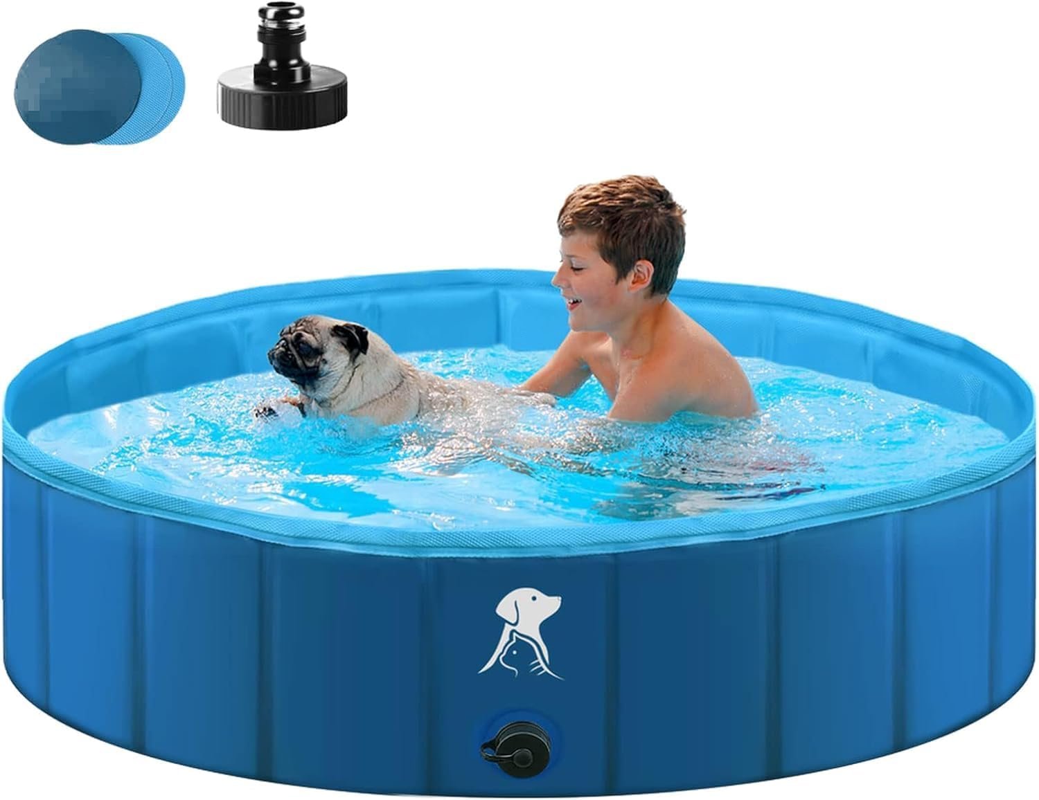 Fwiull Banera Piscina para Perros 80x30cm
