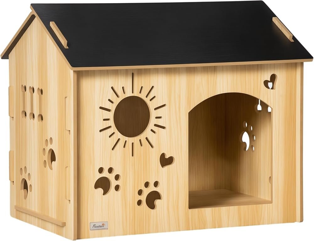 PawHut Caseta de Madera para Perros Pequeños
