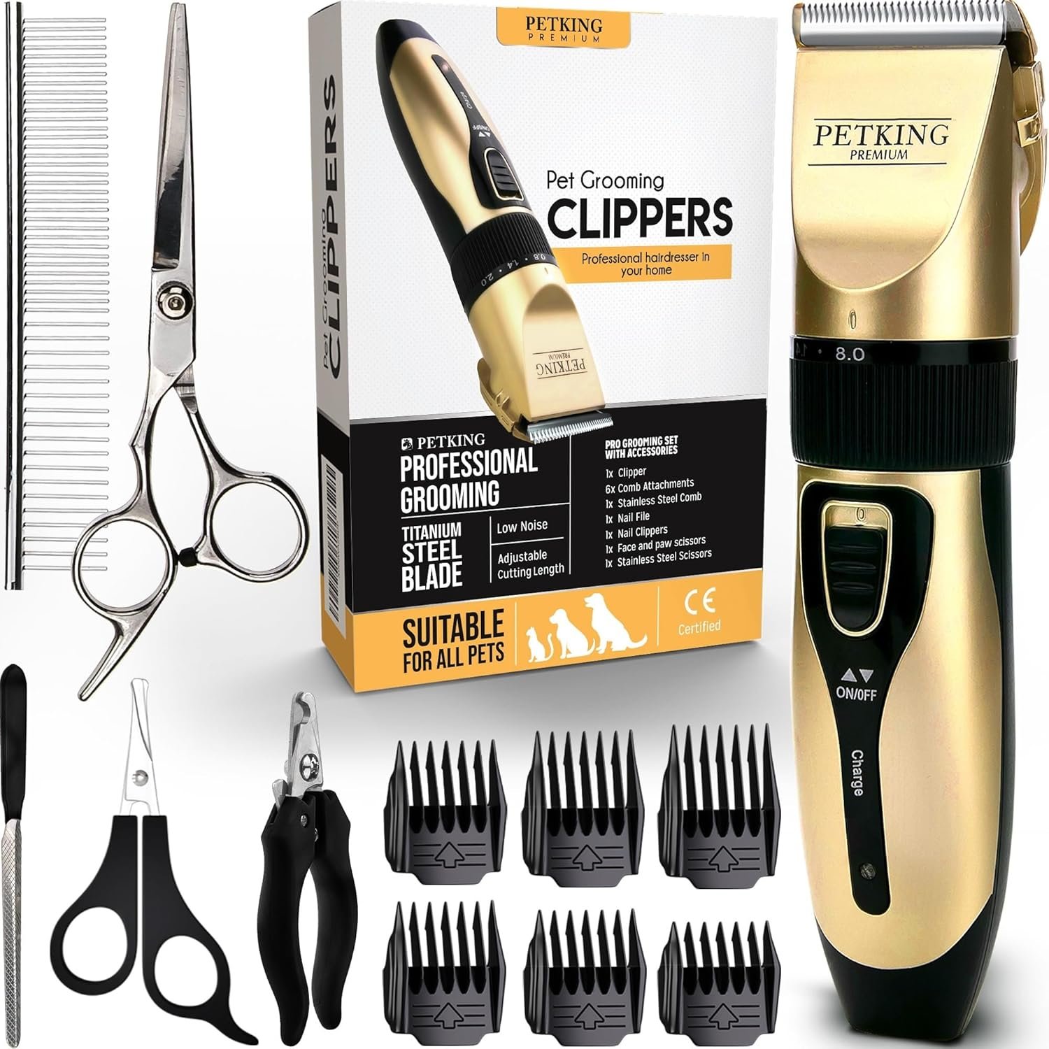 5. PetKing Premium Cortapelos con Cuchilla de Titanio
