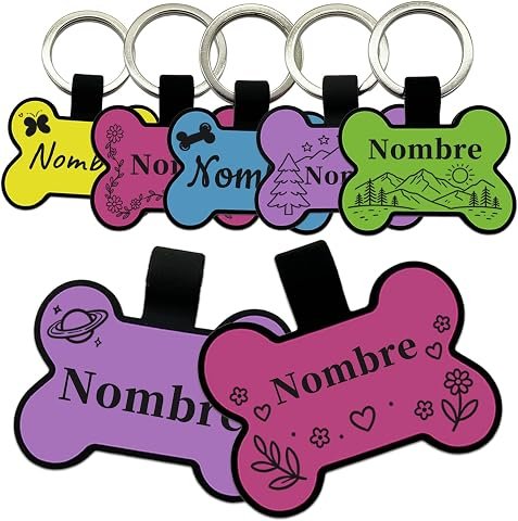 Placa identificativa de silicona silenciosa para perro y gato