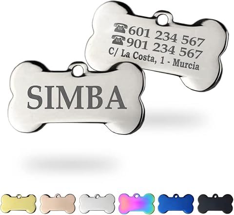 Ibera Gifts chapa identificativa de acero inoxidable plateada