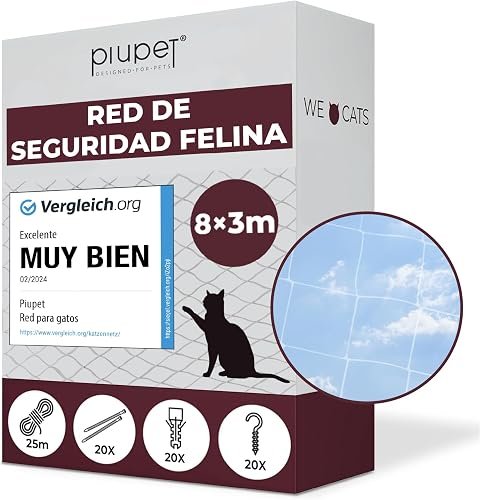 1. PiuPet Red para Gatos Terraza 8x3m