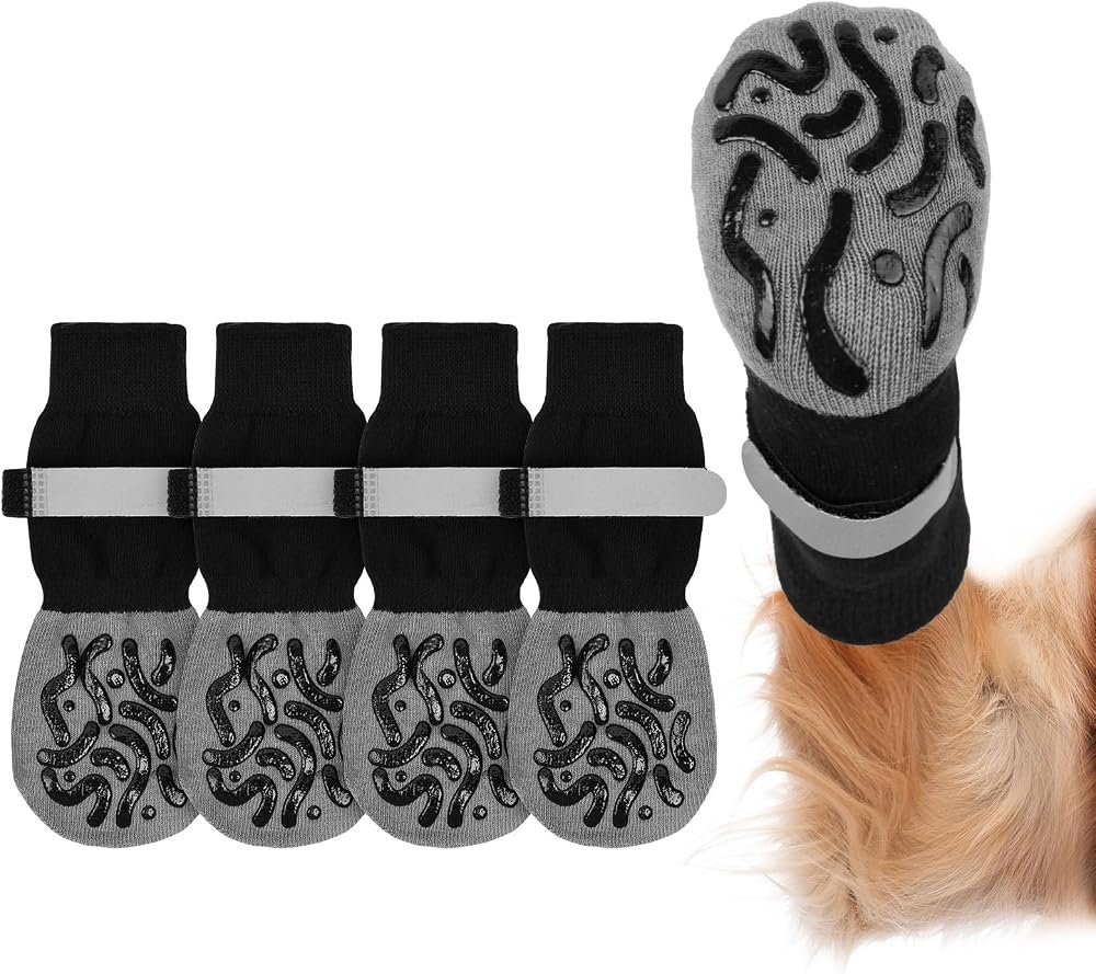 2 Pares Calcetines con Velcro Ajustable y Correas Reflectantes