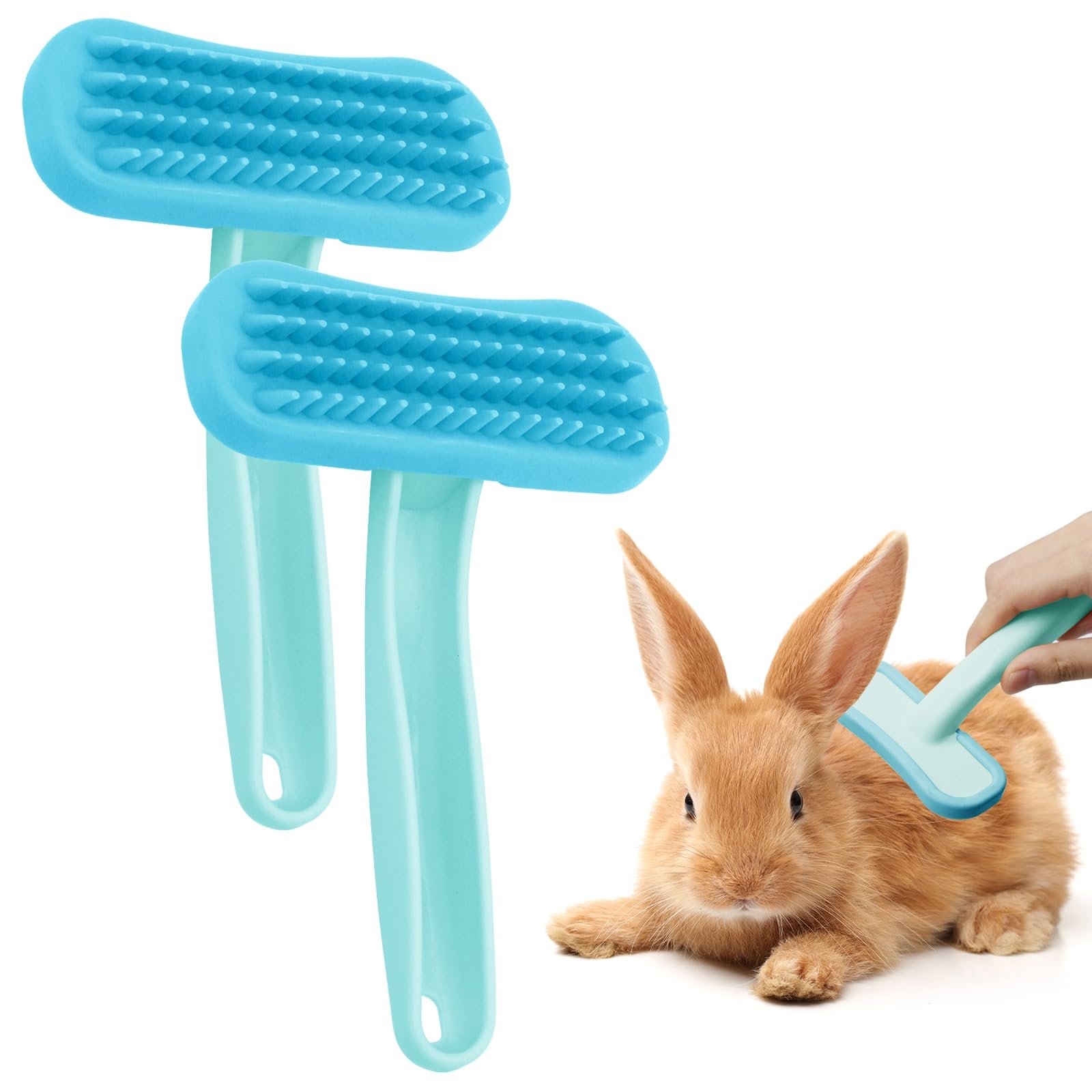 2 cepillos suaves para conejos