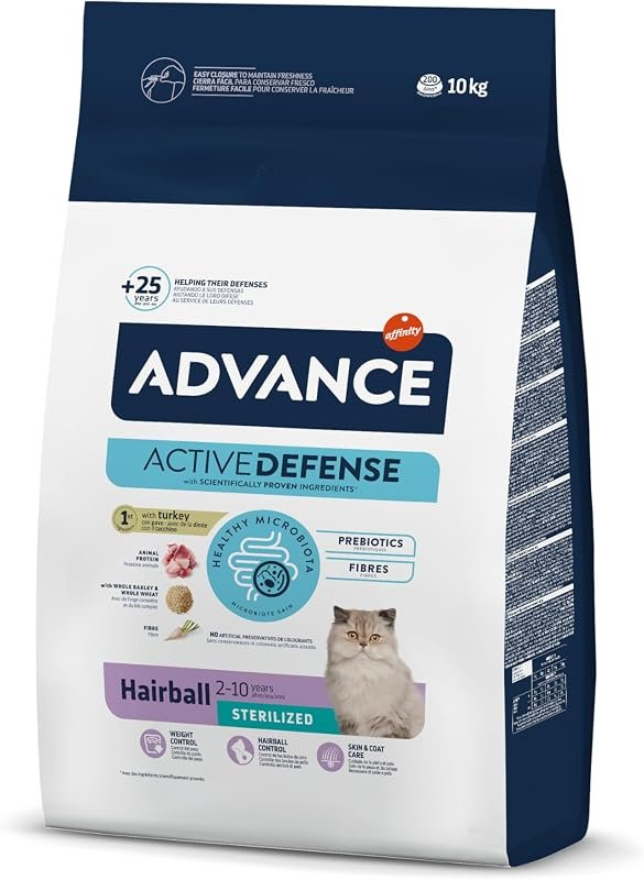 Advance Cat Hairball Sterilized pienso antibolas de pelo con pavo