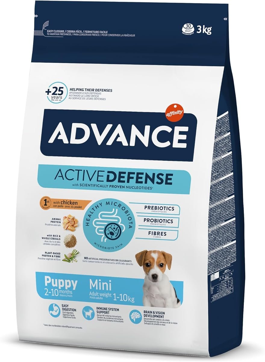 Advance Mini Puppy pienso para cachorros de razas pequeñas con pollo, bolsa de 3kg