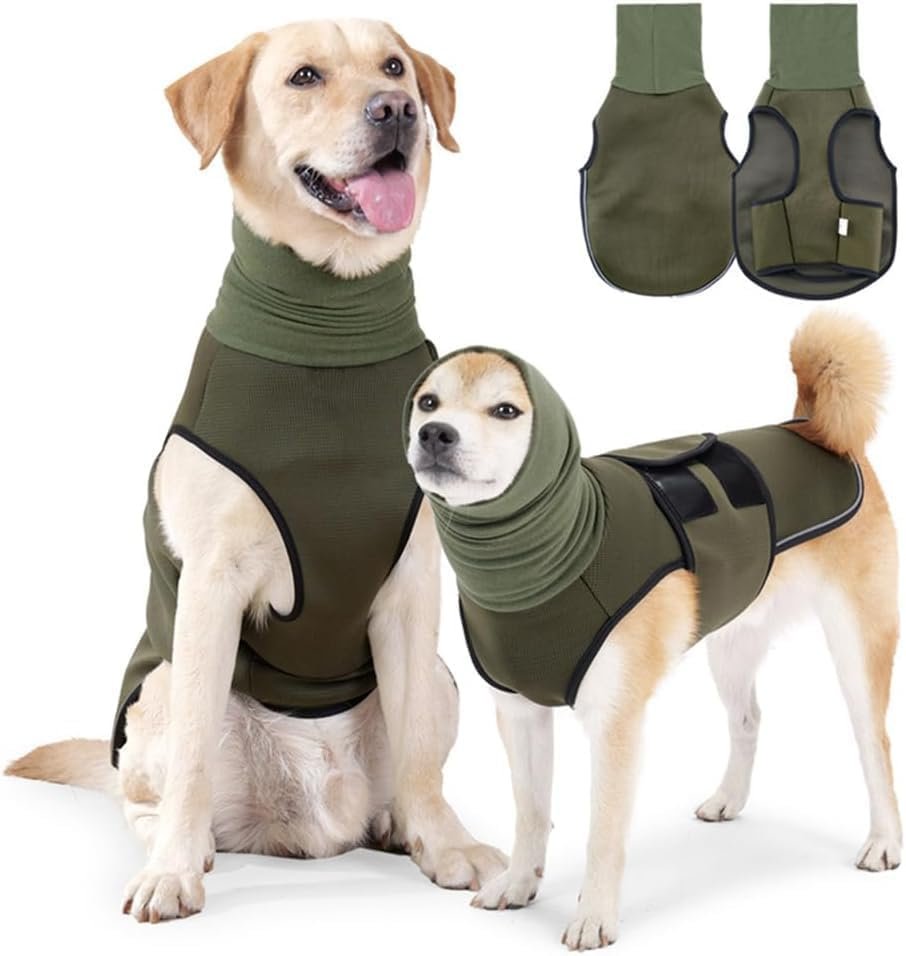 Abrigo antiansiedad para perros con capucha reductora de ruido