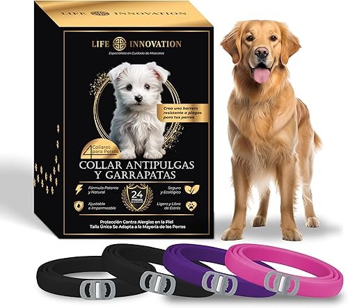 Pack 4 Collares Antiparasitarios para Perros, 24 Meses de Protección