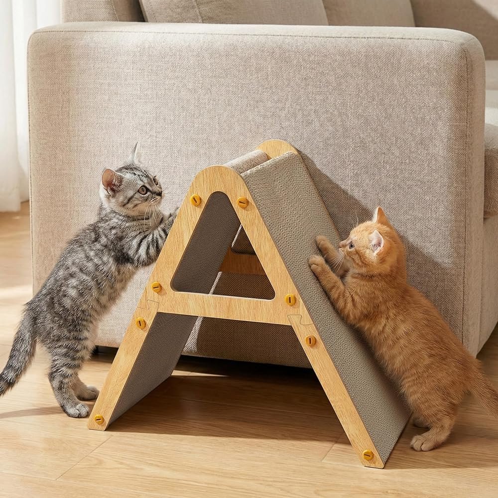 Conlun rascador de cartón 2 en 1, talla pequeña para gatitos