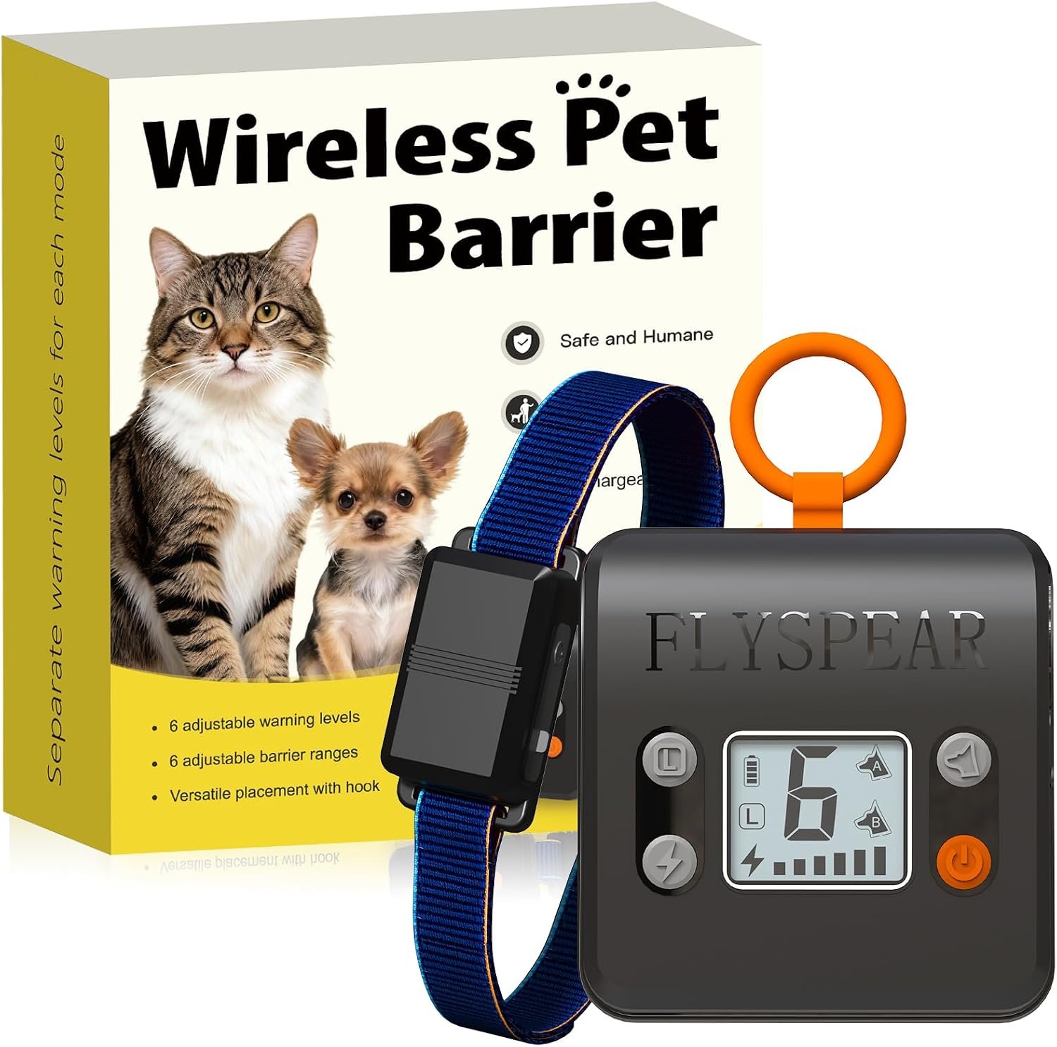FLYSPEAR barrera inalámbrica recargable para interiores, perros pequeños y gatos
