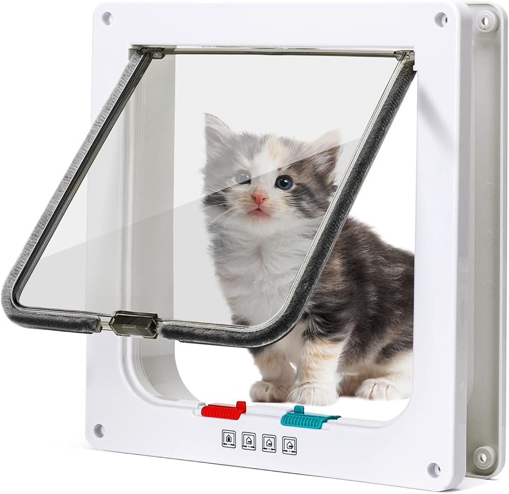 Nobleza puerta para gato con cierre magnetico de 4 vias