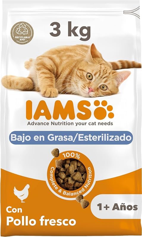 IAMS pienso para gatos esterilizados con pollo fresco