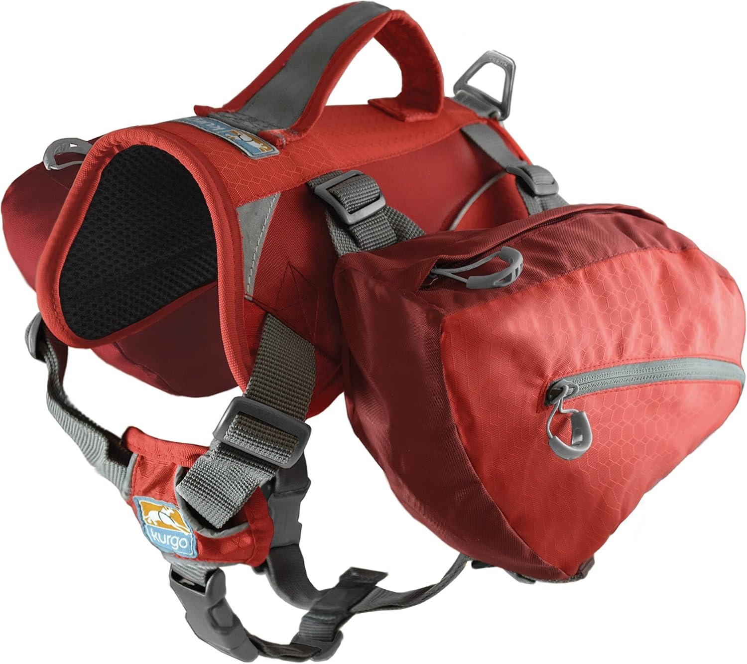 Kurgo Baxter mochila de senderismo para perro con soporte ergonómico, color rojo chili