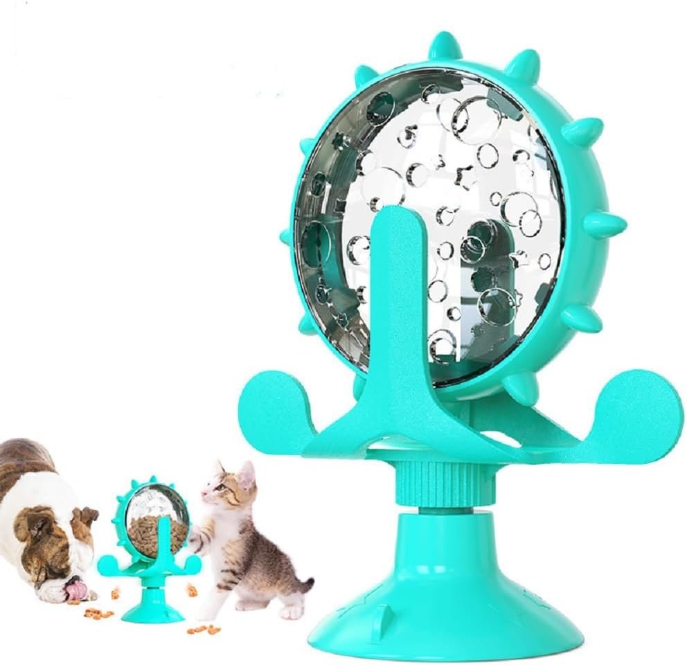 Molino de viento juguete dispensador de comida para gatos