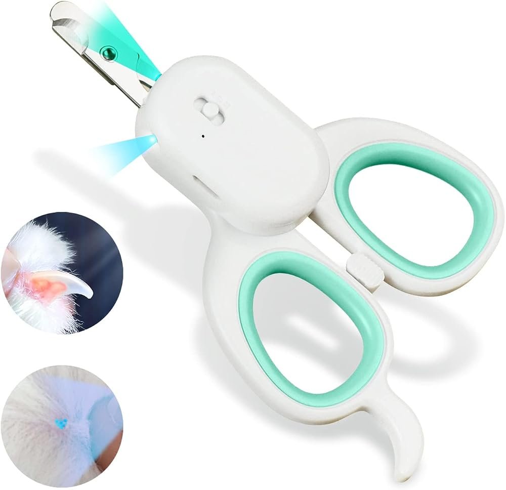 PAKEWAY cortaúñas manual con luz LED y UV para mascotas