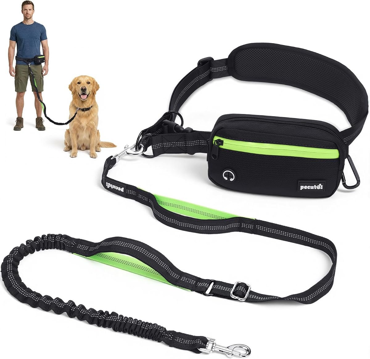 Pecute correa de cintura con rinonera impermeable para canicross
