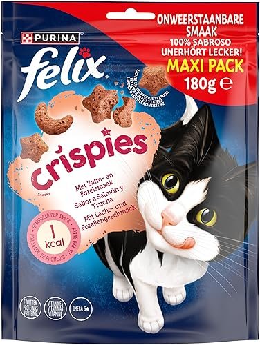 Purina Felix Crispies Ocean, Snack con Salmón y Trucha