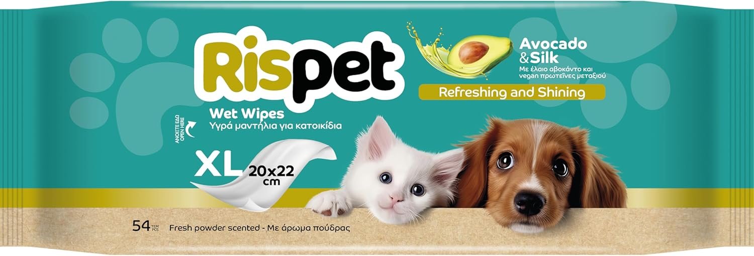 Toallitas XL aguacate y seda para perros y gatos