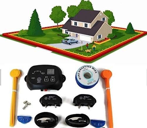Sistema de valla eléctrica con alambre para dos perros u otras mascotas