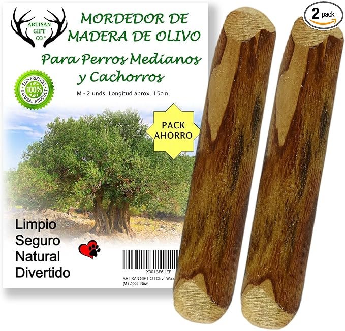 ARTISAN GIFT CO Mordedor de Madera de Olivo para Perros