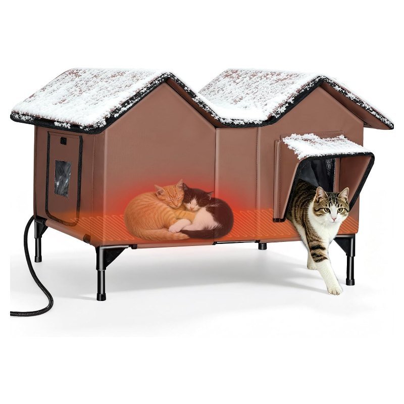 Casa para gatos climatizada de exterior con almohadilla térmica para colonias felinas