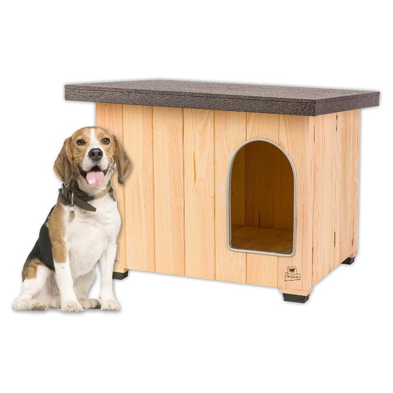 Caseta de madera aislada Ferplast para perros pequeños, modelo 4 Estaciones
