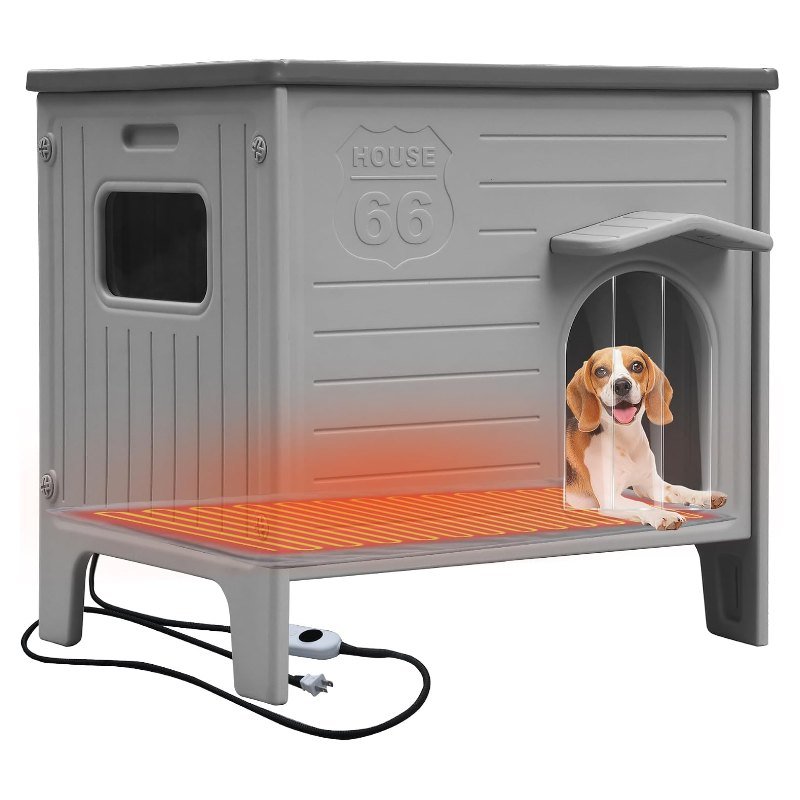 Caseta de perro con calefacción y aislamiento de doble pared Rockever