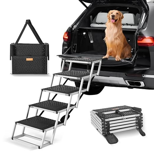 VEVOR Escaleras de Aluminio 5 Peldanos para Perros